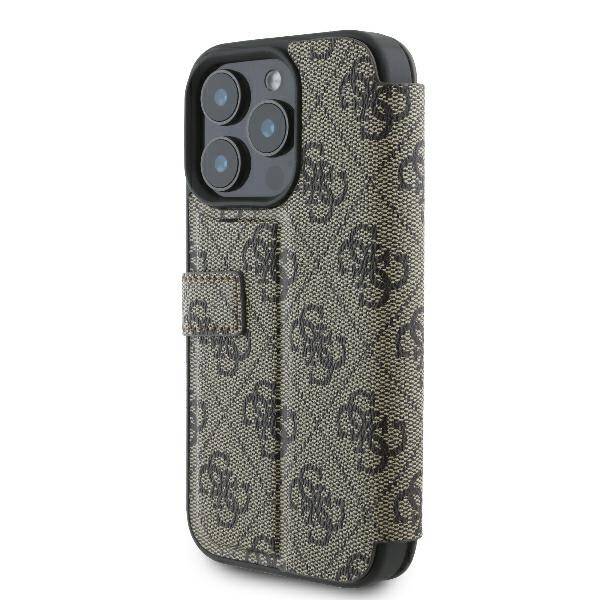 ETUI DO IPHONE 16 PRO 6.3" GUESS 4G METAL LOGO BRĄZOWE