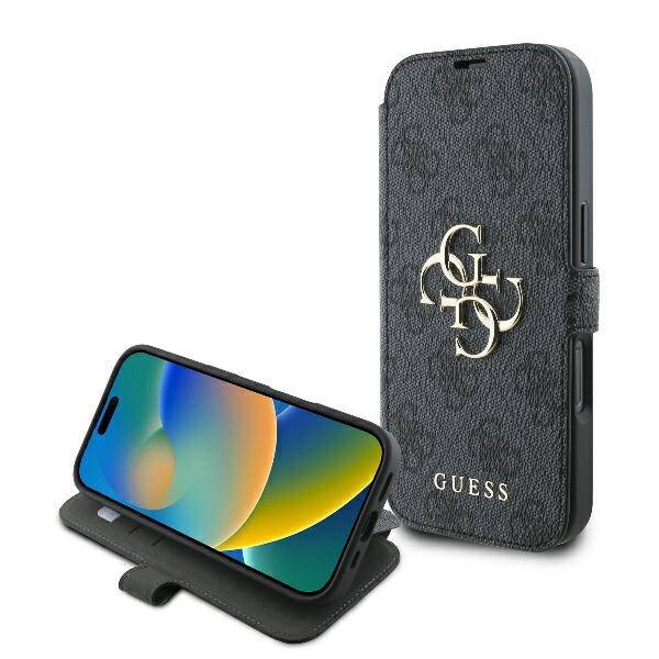 ETUI DO IPHONE 16 PRO 6.3" GUESS 4G METAL LOGO CZARNE