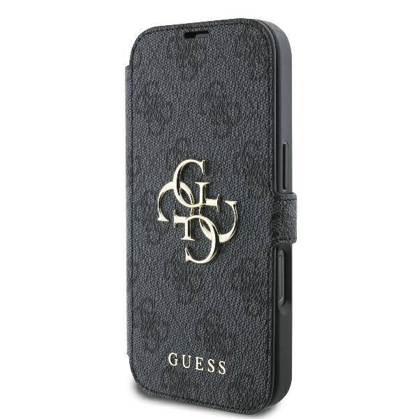 ETUI DO IPHONE 16 PRO 6.3" GUESS 4G METAL LOGO CZARNE