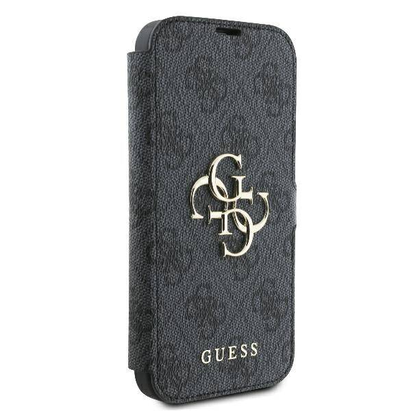 ETUI DO IPHONE 16 PRO 6.3" GUESS 4G METAL LOGO CZARNE