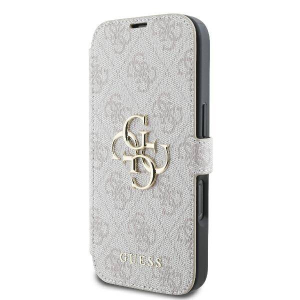 ETUI DO IPHONE 16 PRO 6.3" GUESS 4G METAL LOGO RÓŻOWE