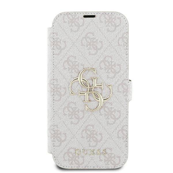 ETUI DO IPHONE 16 PRO 6.3" GUESS 4G METAL LOGO RÓŻOWE