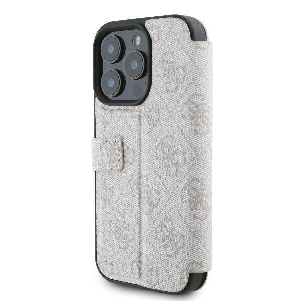 ETUI DO IPHONE 16 PRO 6.3" GUESS 4G METAL LOGO RÓŻOWE