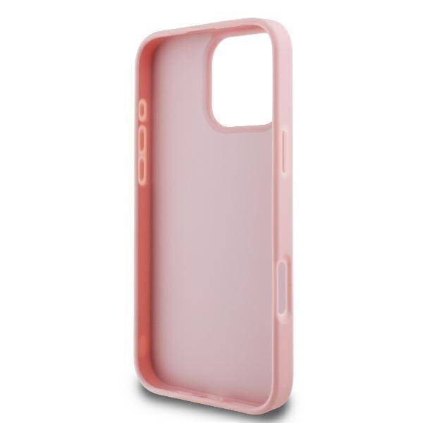 ETUI DO IPHONE 16 PRO 6.3" GUESS FIXED GLITTER BIG 4G RÓŻOWE