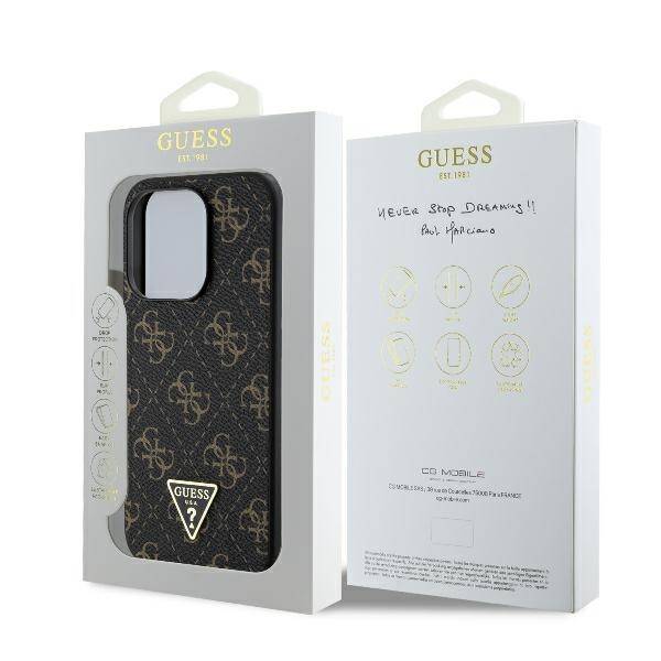 ETUI DO IPHONE 16 PRO 6.3" GUESS NEW 4G TRIANGLE CZARNE