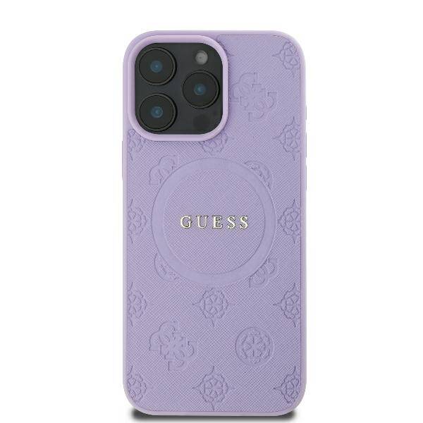 ETUI DO IPHONE 16 PRO 6.3" GUESS SAFFIANO PEONY CLASSIC LOGO MAGSAFE