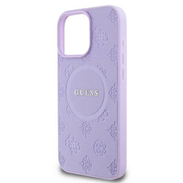 ETUI DO IPHONE 16 PRO 6.3" GUESS SAFFIANO PEONY CLASSIC LOGO MAGSAFE