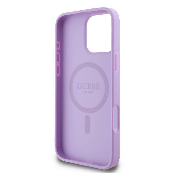 ETUI DO IPHONE 16 PRO 6.3" GUESS SAFFIANO PEONY CLASSIC LOGO MAGSAFE