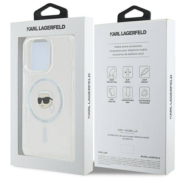 ETUI DO IPHONE 16 PRO 6.3" KARL LAGERFELD IML METAL KARL HEAD MAGSAFE