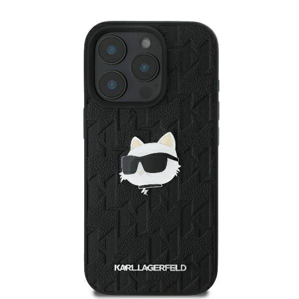 ETUI DO IPHONE 16 PRO 6.3" KARL LAGERFELD MONOGRAM CHOUPETTE HEAD PIN