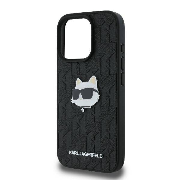 ETUI DO IPHONE 16 PRO 6.3" KARL LAGERFELD MONOGRAM CHOUPETTE HEAD PIN