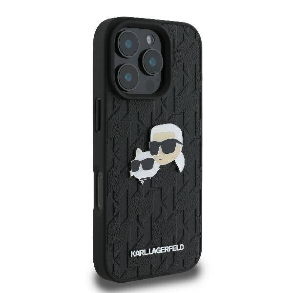 ETUI DO IPHONE 16 PRO 6.3" KARL LAGERFELD MONOGRAM KARL&CHAOUPETTE HEAD PIN