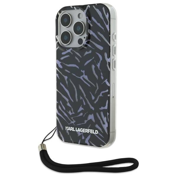 ETUI DO IPHONE 16 PRO 6.3" KARL LAGERFELD ZEBRA WITH CORD FIOLETOWE