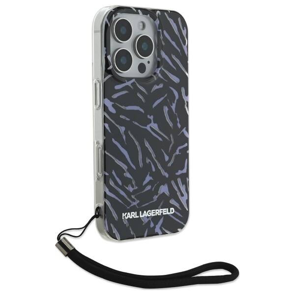 ETUI DO IPHONE 16 PRO 6.3" KARL LAGERFELD ZEBRA WITH CORD FIOLETOWE