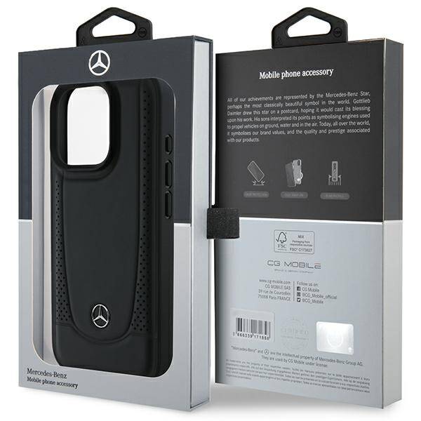 ETUI DO IPHONE 16 PRO 6.3" MERCEDES LEATHER URBAN CZARNE