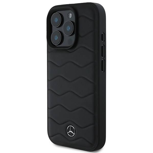 ETUI DO IPHONE 16 PRO 6.3" MERCEDES MB WAVES LEATHER CZARNE