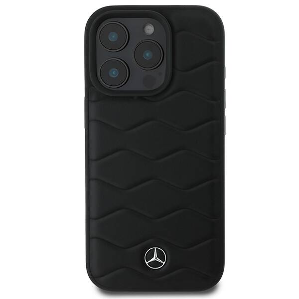 ETUI DO IPHONE 16 PRO 6.3" MERCEDES MB WAVES LEATHER CZARNE