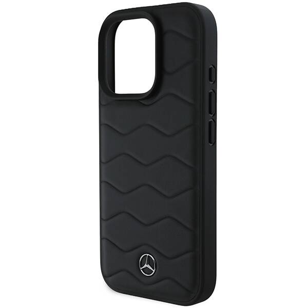 ETUI DO IPHONE 16 PRO 6.3" MERCEDES MB WAVES LEATHER CZARNE