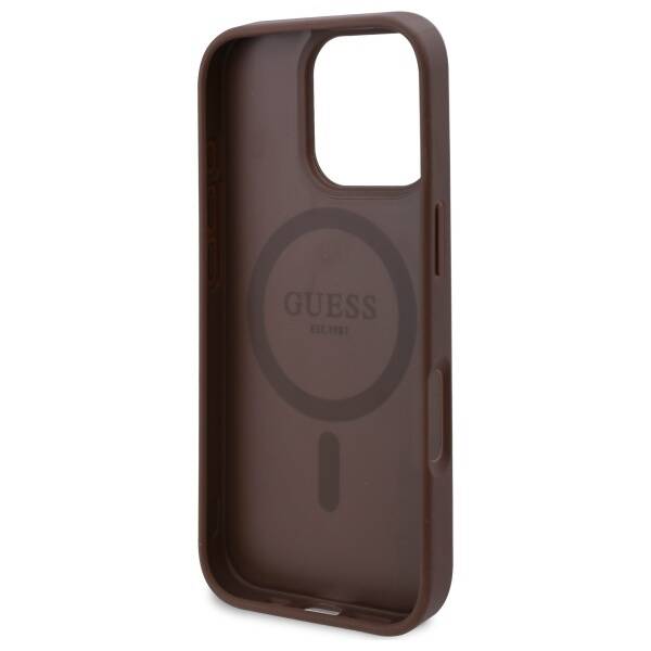 ETUI DO IPHONE 16 PRO GUESS 4G FLOWERS PRINT MAGSAFE BRĄZOWE