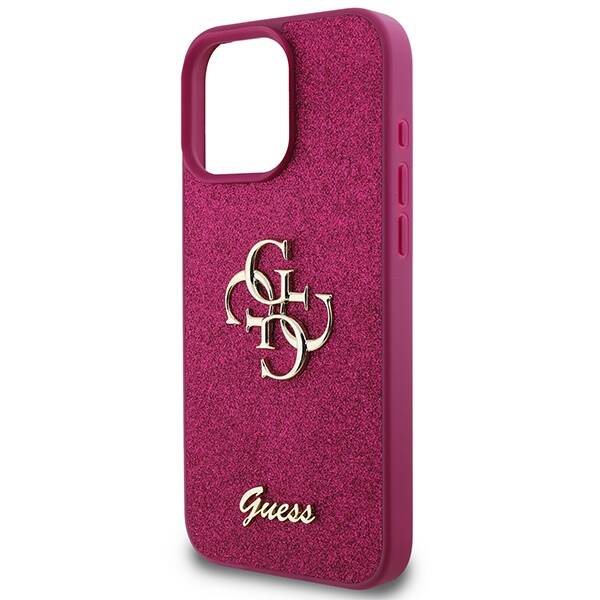 ETUI DO IPHONE 16 PRO GUESS GLITTER SCRIPT BIG 4G FIOLETOWE