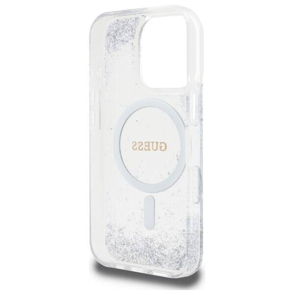 ETUI DO IPHONE 16 PRO GUESS RESIN GRADIENT GLITTER MAGSAFE SREBRNE