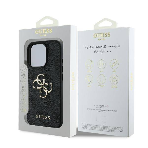 ETUI DO IPHONE 16 PRO MAX 6.9" GUESS 4G BIG LOGO CZARNE