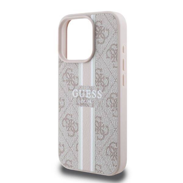 ETUI DO IPHONE 16 PRO MAX 6.9" GUESS 4G PRINTED STRIPES MAGSAFE RÓŻOWE