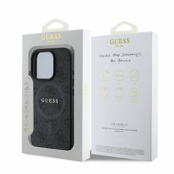 ETUI DO IPHONE 16 PRO MAX 6.9" GUESS 4G RING CLASSIC LOGO MAGSAFE