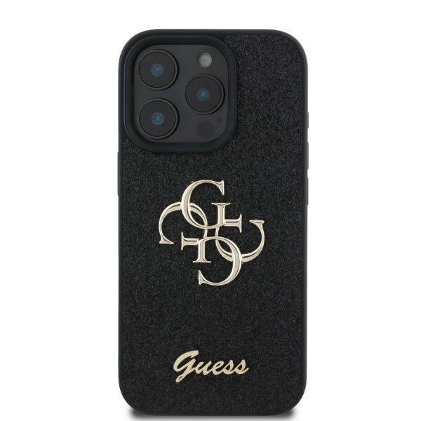 ETUI DO IPHONE 16 PRO MAX 6.9" GUESS FIXED GLITTER BIG 4G CZARNE