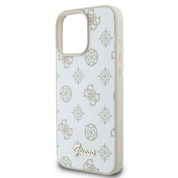 ETUI DO IPHONE 16 PRO MAX 6.9" GUESS PEONY SCRIPT LOGO MAGSAFE BIAŁE