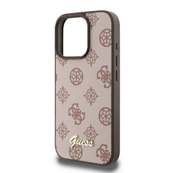 ETUI DO IPHONE 16 PRO MAX 6.9" GUESS PEONY SCRIPT MAGSAFE BRĄZOWE