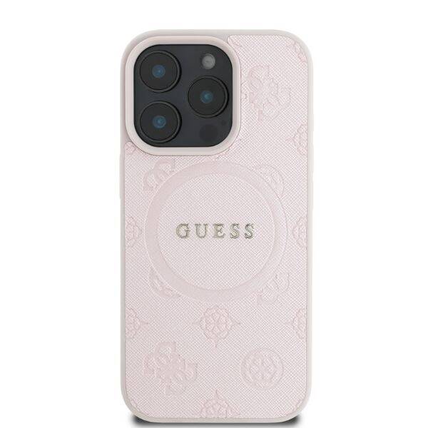 ETUI DO IPHONE 16 PRO MAX 6.9" GUESS SAFFIANO PEONY CLASSIC LOGO MAGSAFE