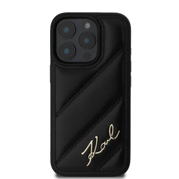 ETUI DO IPHONE 16 PRO MAX 6.9" KARL LAGERFELD QUILTED SIGNATURE CZARNE