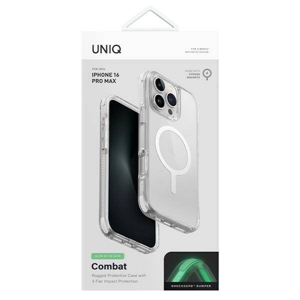 ETUI DO IPHONE 16 PRO MAX 6.9" UNIQ COMBAT LUMINOUS MAGCLICK CHARGING BIAŁE