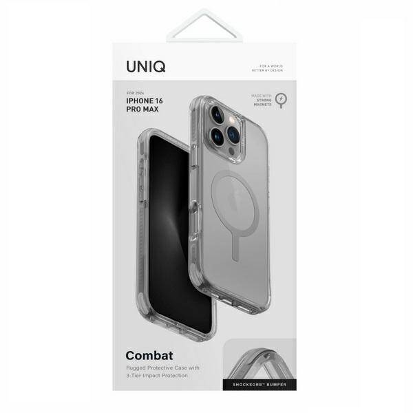 ETUI DO IPHONE 16 PRO MAX 6.9" UNIQ COMBAT MAGCLICK CHARGING SZARE