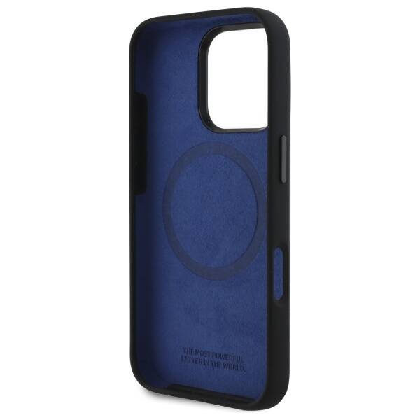 ETUI DO IPHONE 16 PRO MAX BMW SILICONE HEXAGON BLUE LINE MAGSAFE CZARNE