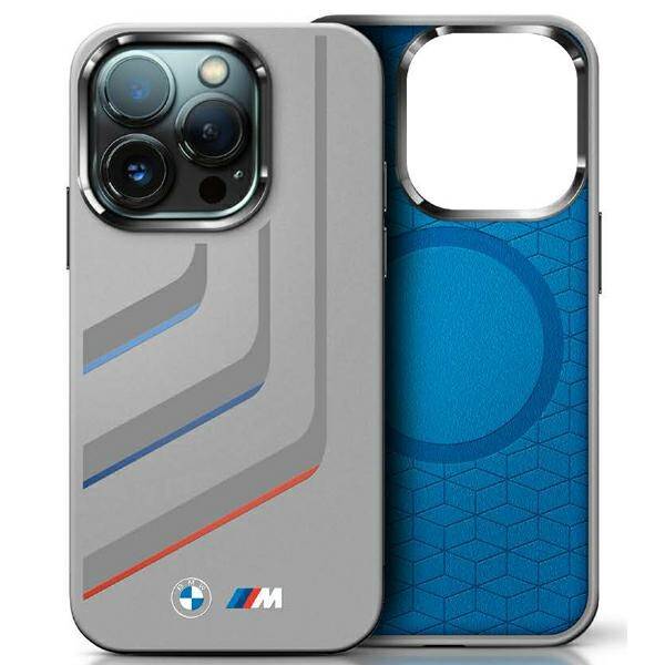 ETUI DO IPHONE 16 PRO MAX BMW SILICONE TURNING LINES MAGSAFE SZARE