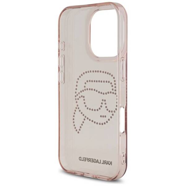 ETUI DO IPHONE 16 PRO MAX KARL LAGERFELD IML RHINESTONES KARL  HEAD RÓŻOWY