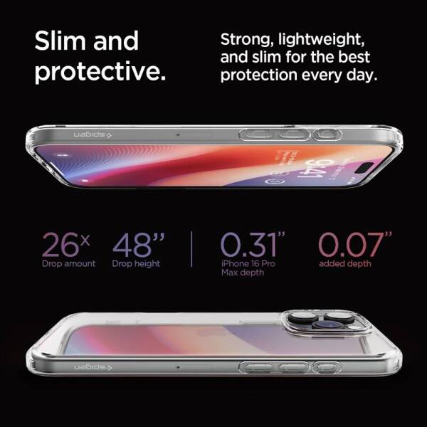 ETUI DO IPHONE 16 PRO MAX SPIGEN ULTRA HYBRID CRYSTAL CLEAR