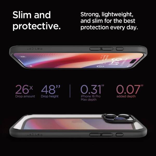 ETUI DO IPHONE 16 PRO MAX SPIGEN ULTRA HYBRID CZARNY MAT