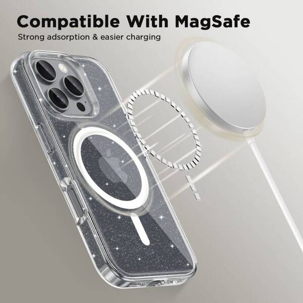 ETUI DO IPHONE 16 PRO MAX TECH-PROTECT FLEXAIR HYBRID MAGSAFE GLITTER 