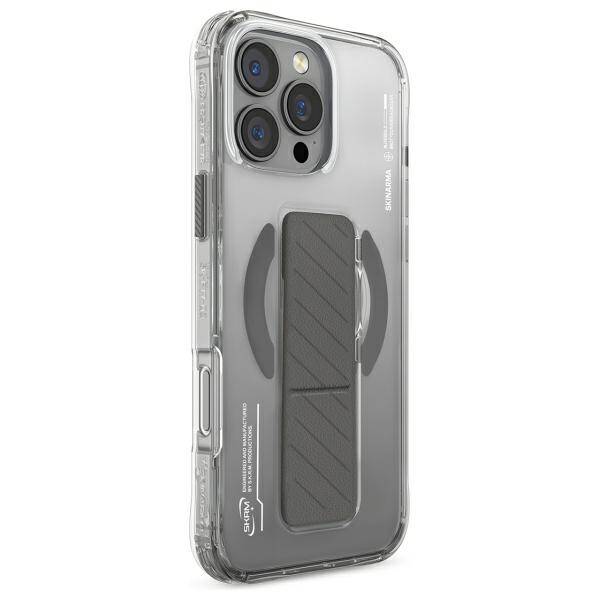 ETUI DO IPHONE 16 PRO SKINARMA AXON MAGNETIC CHARGING + GRIP STAND TITANIUM