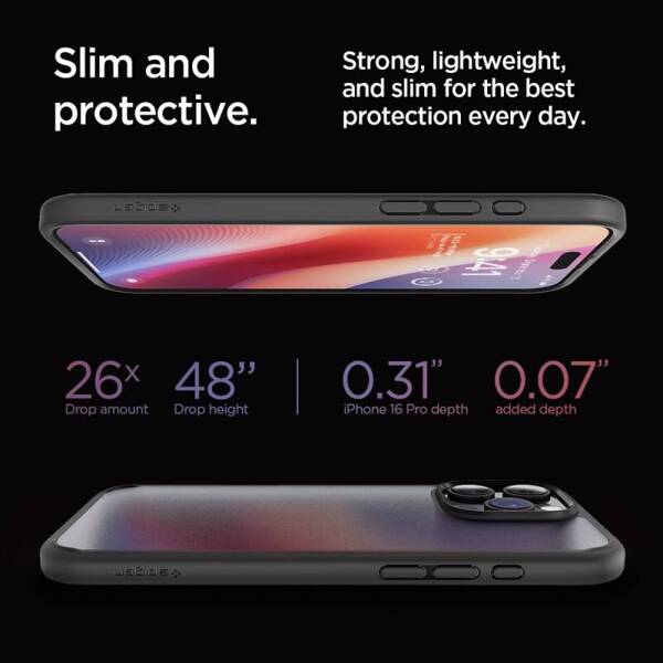 ETUI DO IPHONE 16 PRO SPIGEN ULTRA HYBRID FROST BLACK