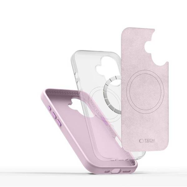 ETUI DO IPHONE 16 TECH-PROTECT SILICONE PURE MAGSAFE PINK PEARL