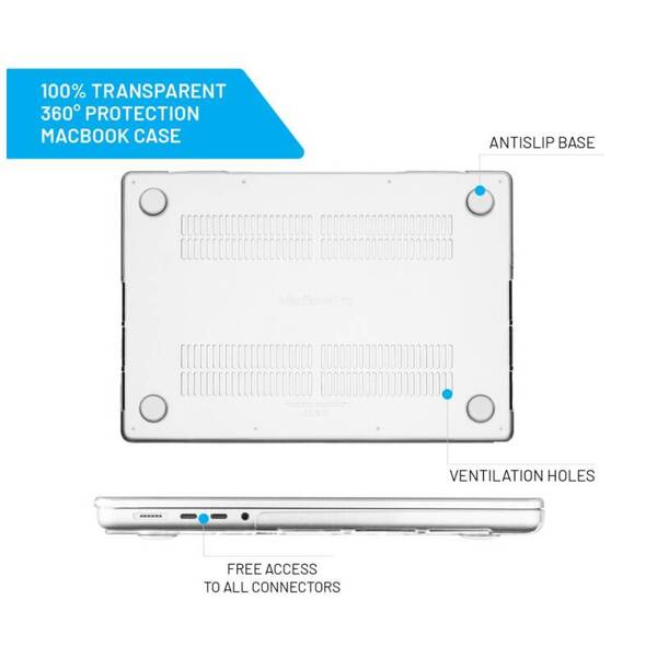 ETUI DO MACBOOK PRO 16,2" (2021/2023) FIXED PURE PRZEZROCZYSTE CASE PLECKI