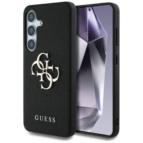 ETUI DO SAMSUNG GALAXY S25 PLUS GUESS GRAINED BIG 4G LOGO SMALL CZARNE