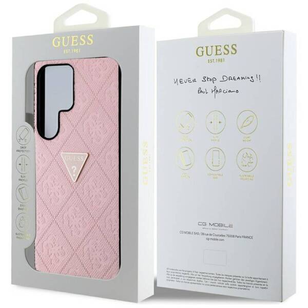 ETUI DO SAMSUNG GALAXY S25 ULTRA GUESS HOT STAMP 4G PATTERN METAL RÓŻOWE