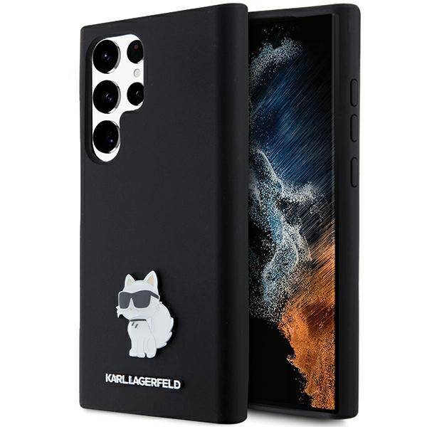 ETUI DO SAMSUNG S23 ULTRA S918 KARL LAGERFELD CHOUPETTE METAL PIN CZARNE