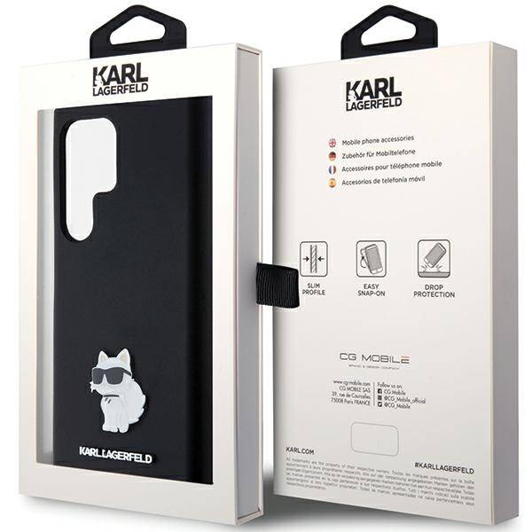 ETUI DO SAMSUNG S23 ULTRA S918 KARL LAGERFELD CHOUPETTE METAL PIN CZARNE