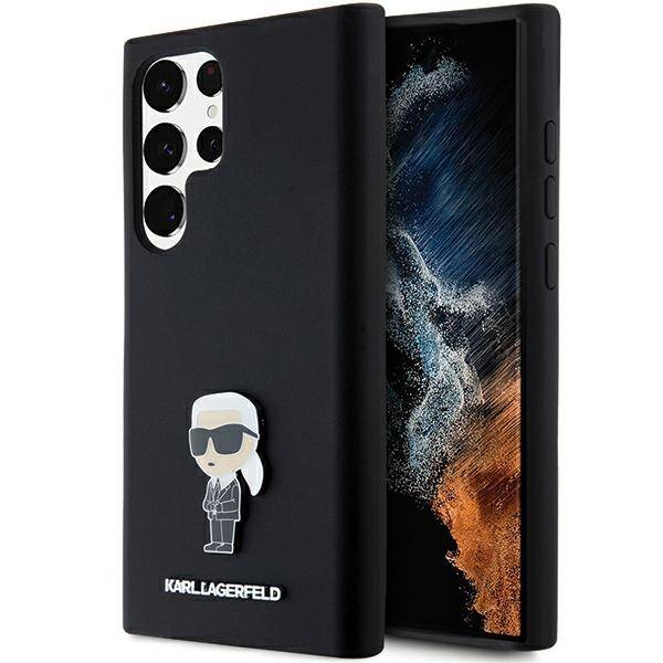 ETUI DO SAMSUNG S23 ULTRA S918 KARL LAGERFELD IKONIK METAL PIN CZARNE 